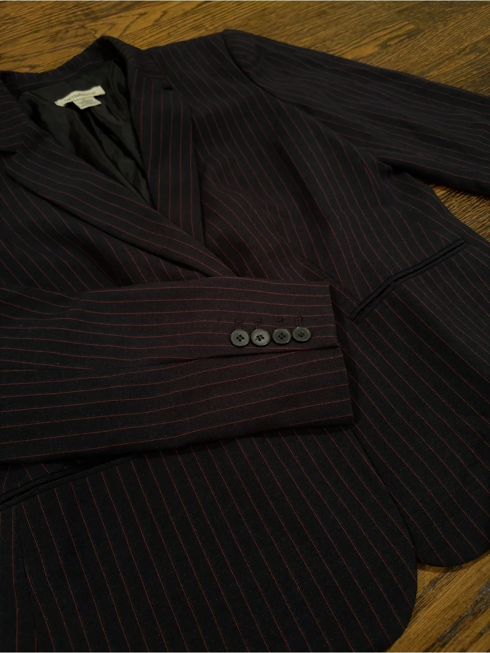 Vintage Liz Claiborne Navy Blazer with Red Pinstripes